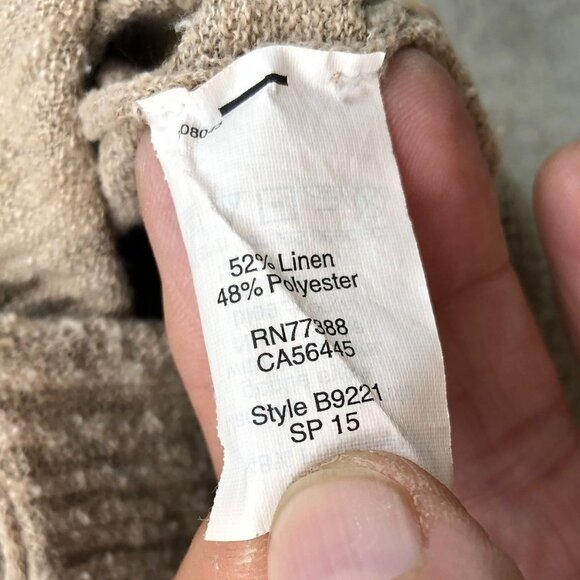 J.Crew Womens Cardigan Sweater Medium Buttn Front Pockets V-Neck Tan Cozy Casual - Picture 7 of 12